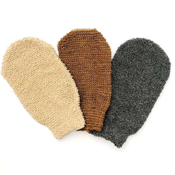 bath hemp fiber body exfoliating scrubber glove wholesale